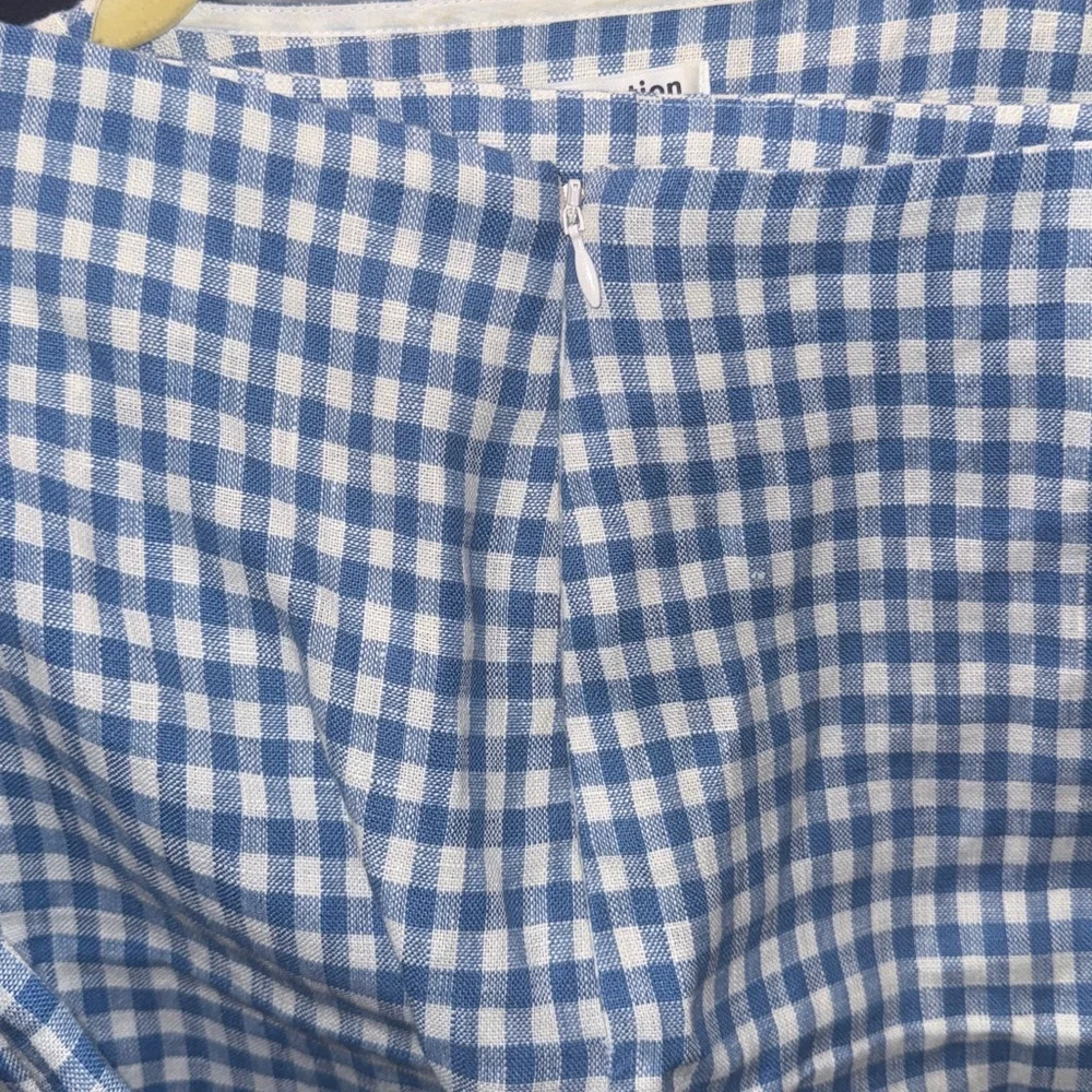 Reformation Ethel Linen Two Piece Azure Check - Size 4